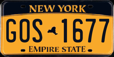 NY license plate GOS1677
