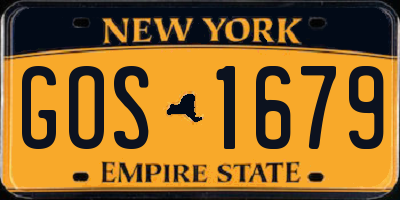 NY license plate GOS1679