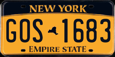 NY license plate GOS1683