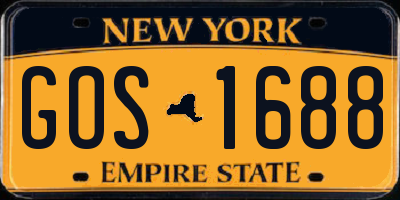 NY license plate GOS1688