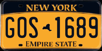 NY license plate GOS1689