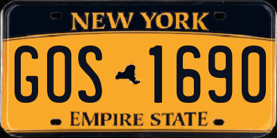 NY license plate GOS1690