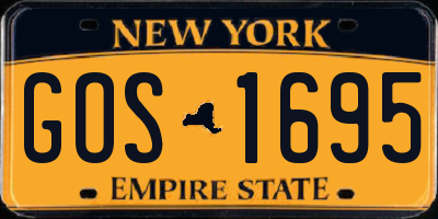 NY license plate GOS1695