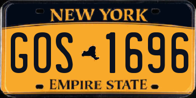 NY license plate GOS1696