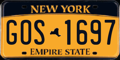 NY license plate GOS1697