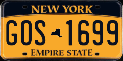 NY license plate GOS1699