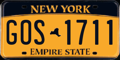 NY license plate GOS1711