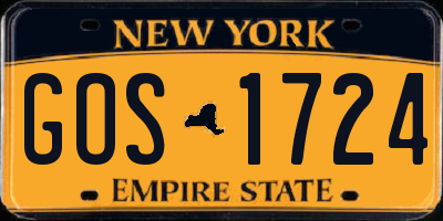 NY license plate GOS1724