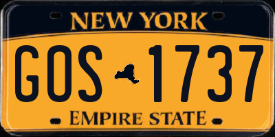 NY license plate GOS1737