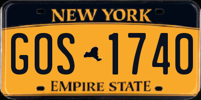 NY license plate GOS1740