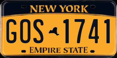 NY license plate GOS1741