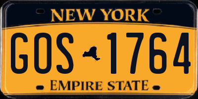 NY license plate GOS1764