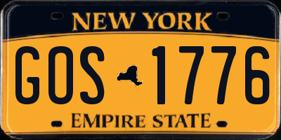 NY license plate GOS1776