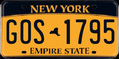 NY license plate GOS1795