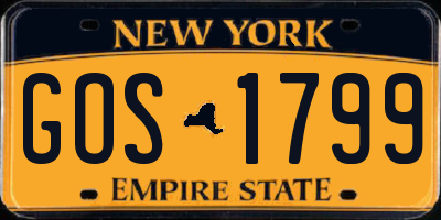 NY license plate GOS1799