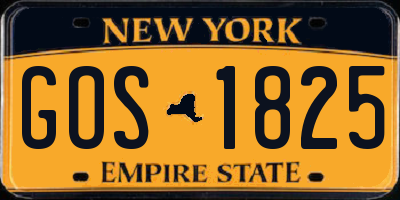 NY license plate GOS1825