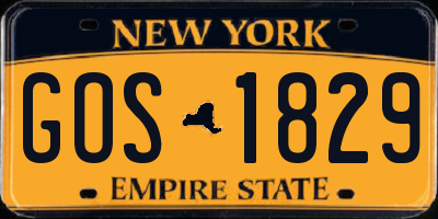 NY license plate GOS1829