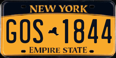 NY license plate GOS1844