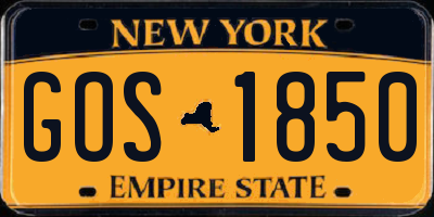 NY license plate GOS1850