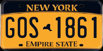 NY license plate GOS1861