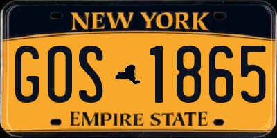 NY license plate GOS1865