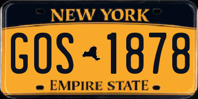 NY license plate GOS1878