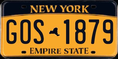 NY license plate GOS1879
