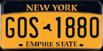 NY license plate GOS1880