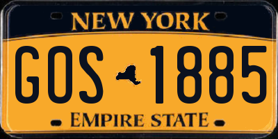 NY license plate GOS1885