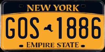 NY license plate GOS1886