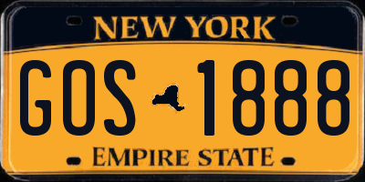 NY license plate GOS1888