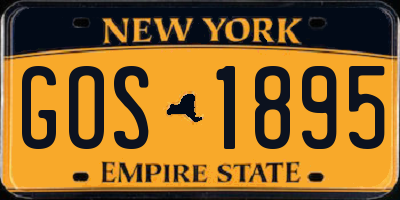 NY license plate GOS1895
