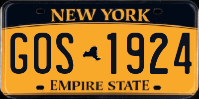 NY license plate GOS1924