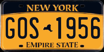 NY license plate GOS1956
