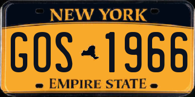 NY license plate GOS1966