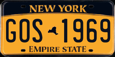 NY license plate GOS1969