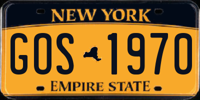 NY license plate GOS1970