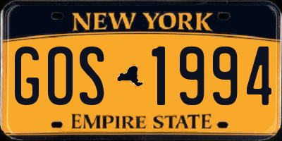 NY license plate GOS1994