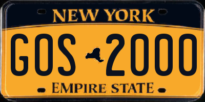 NY license plate GOS2000