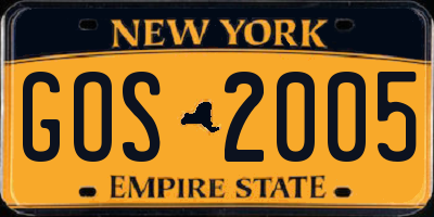 NY license plate GOS2005