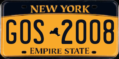 NY license plate GOS2008