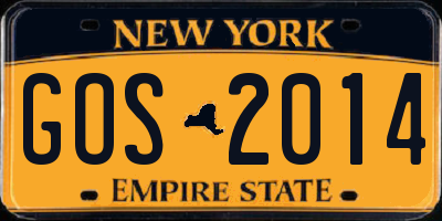NY license plate GOS2014