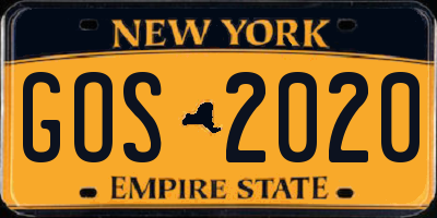 NY license plate GOS2020