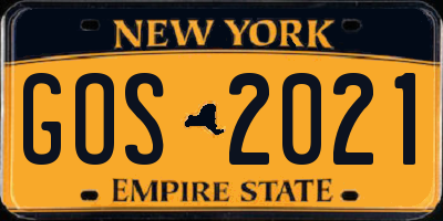 NY license plate GOS2021