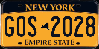 NY license plate GOS2028