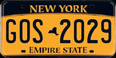 NY license plate GOS2029