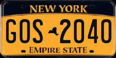 NY license plate GOS2040