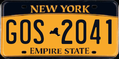 NY license plate GOS2041