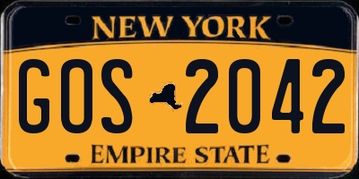 NY license plate GOS2042