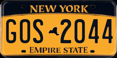 NY license plate GOS2044